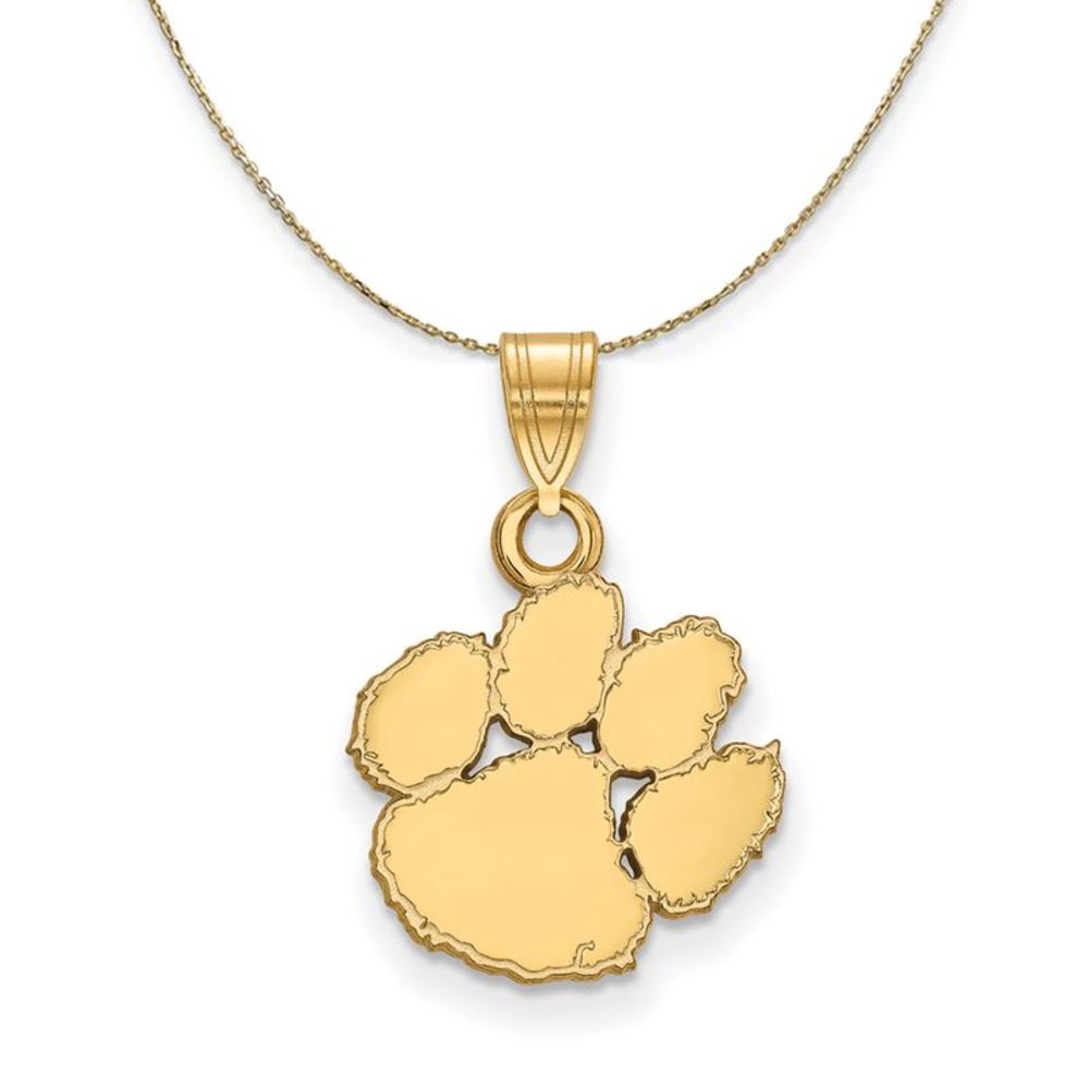 14k Yellow Gold Clemson U Small Necklace - 16 Inch